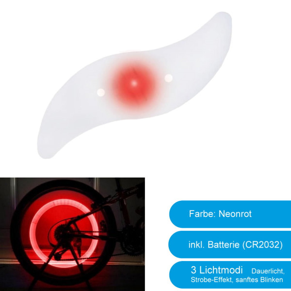 LED Fahrrad Speichenlicht / Reflektor - rot