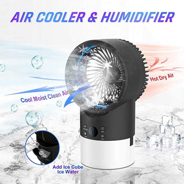 Tragbare Klimaanlage, 4 in 1, Luftkühler, Luftbefeuchter, Ventilator, Nachtlicht