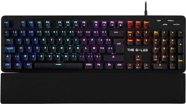 THE G-LAB Keyz Carbon-E RGB Mechanische Gaming-Tastatur (Blauer Schalter) (schwarz)