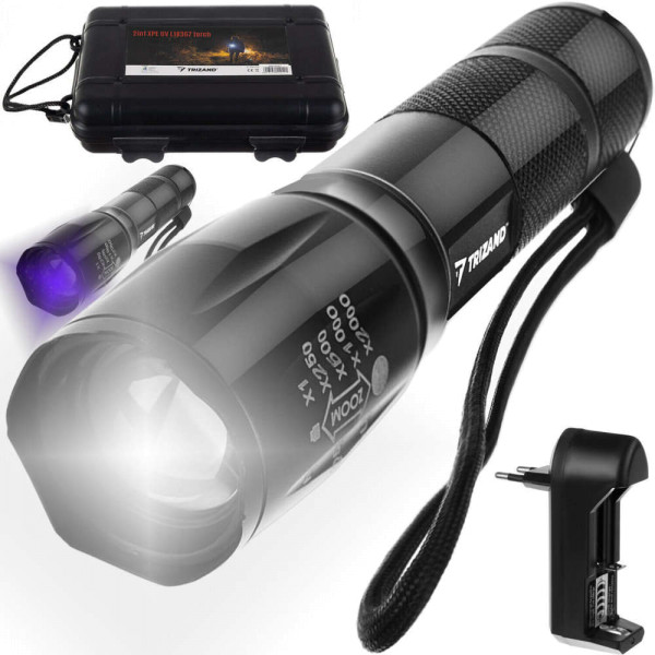 2-in-1 Taschenlampe LED - CREE XPE und UV-Licht