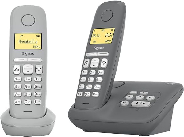 Gigaset A280A Duo - 2 DECT-Schnurlostelefone mit Anrufbeantworter für beste Kommunikation mit großem