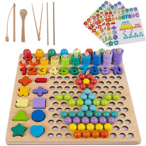 Montessori Holzspielzeug - Angelspiel - Magnetisches Holzpuzzle