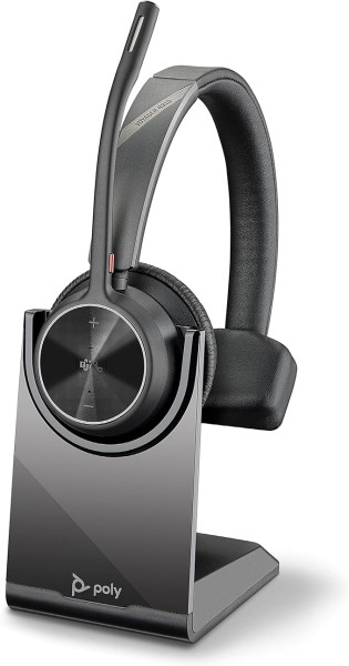 Poly – schnurloses Voyager 4310 UC-Headset mit Ladestation (Plantronics) – Ein-Ohr-Headset – USB-C-B