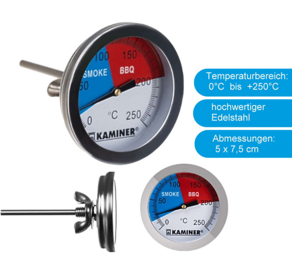 BBQ - Thermometer für Grill und Räucherofen
